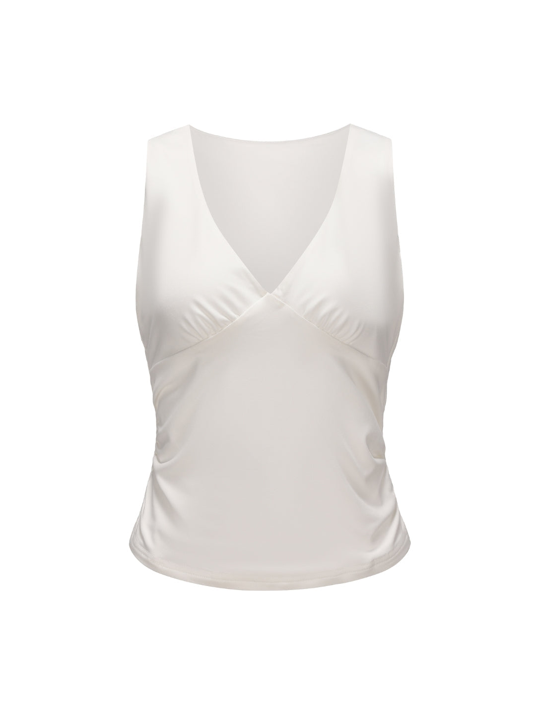 Gathered V-neck top