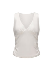 Gathered V-neck top