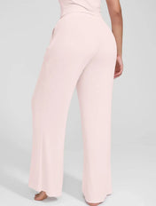 Pantalon de détente à jambes larges et côtes