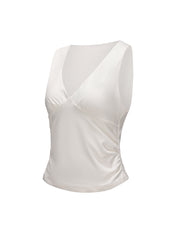 Gathered V-neck top