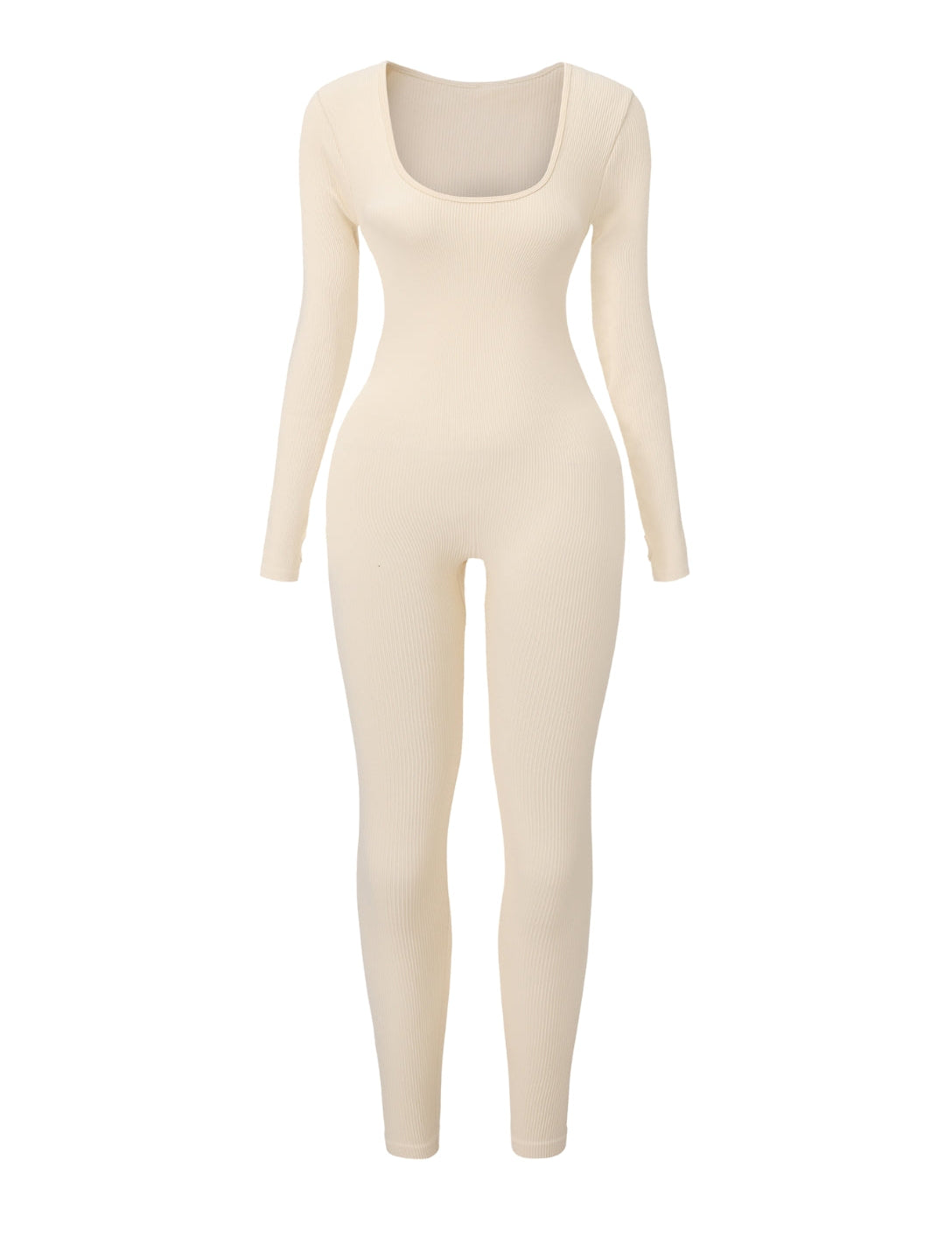 Ribbed Square Neck Jumpsuit