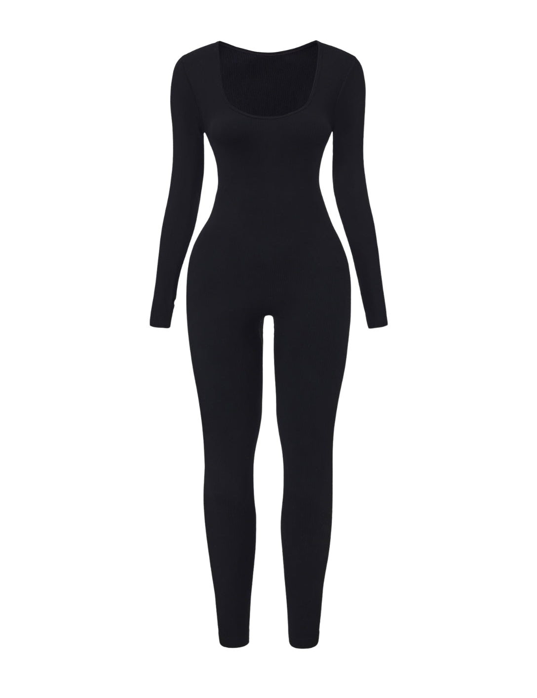 Ribbed Square Neck Jumpsuit