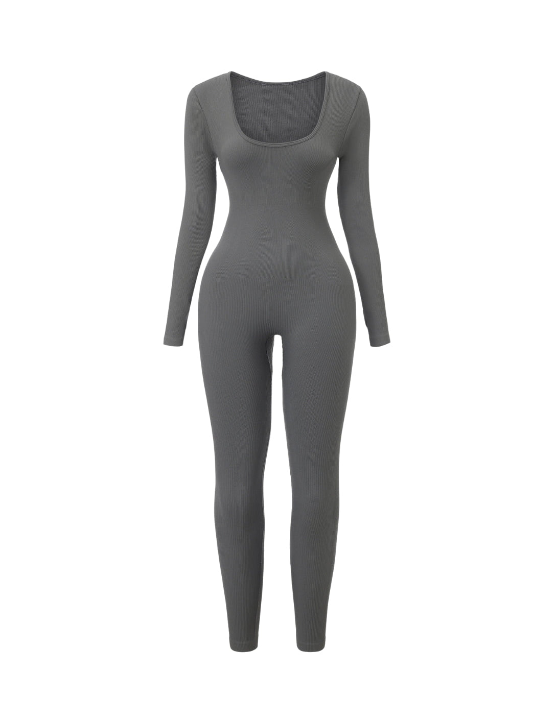Ribbed Square Neck Jumpsuit