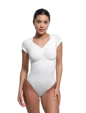 Body sculptant à col en V