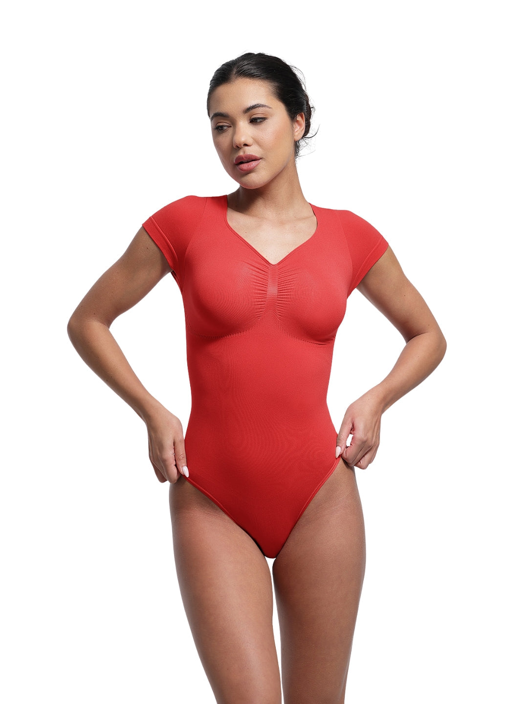 Body sculptant à col en V