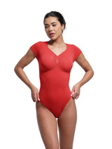 Body sculptant à col en V