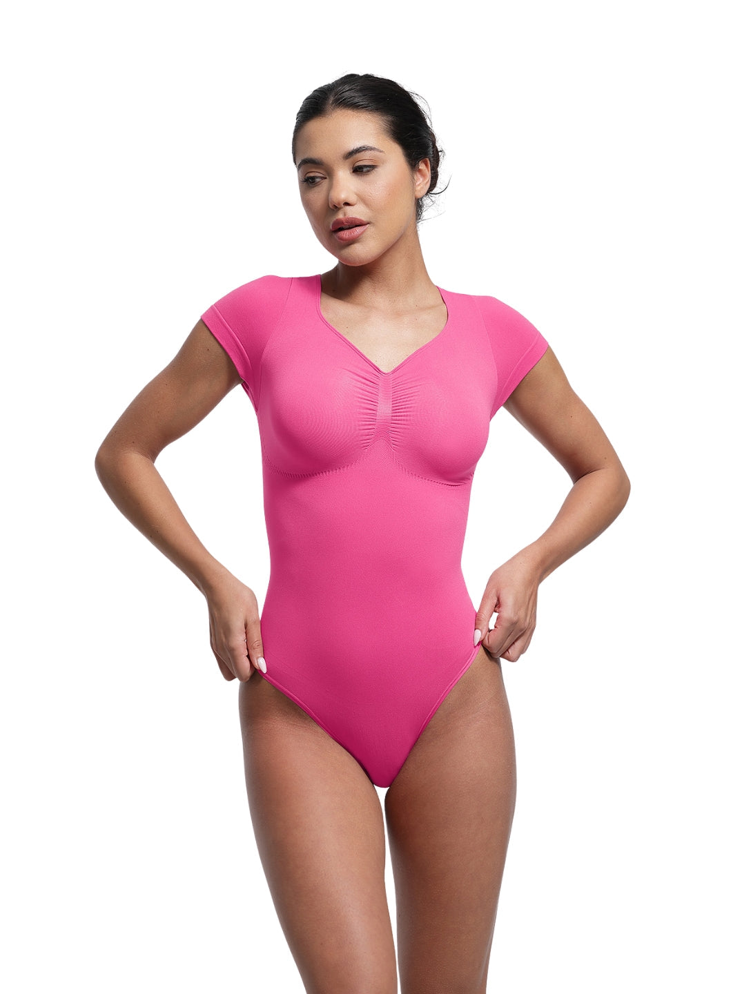 V-neck shaping bodysuit