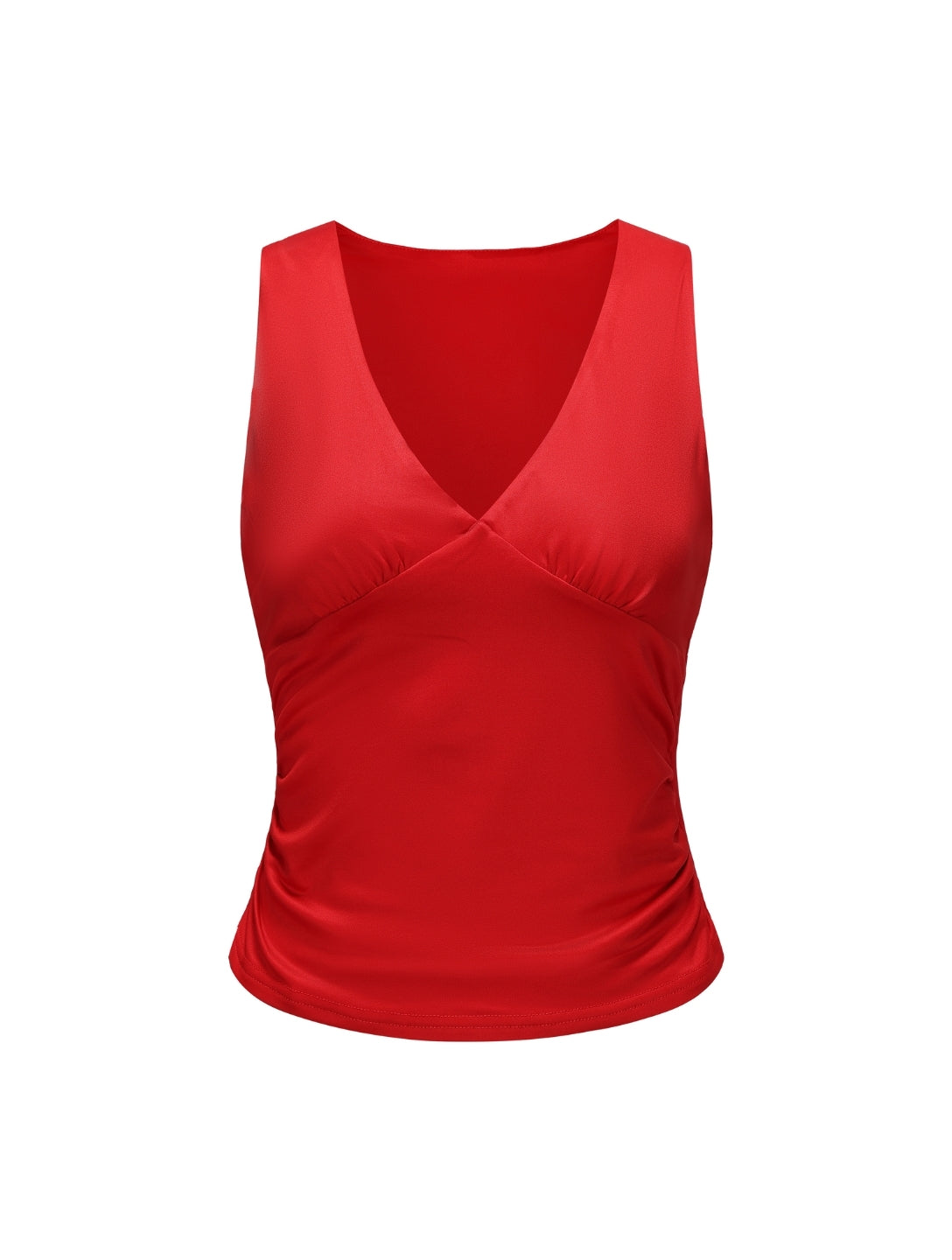 Gathered V-neck top