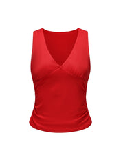 Gathered V-neck top