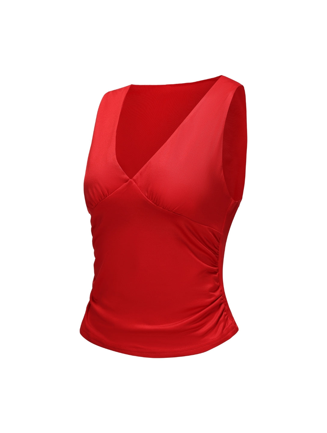 Gathered V-neck top