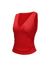 Gathered V-neck top