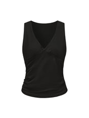 Gathered V-neck top