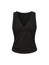 Gathered V-neck top