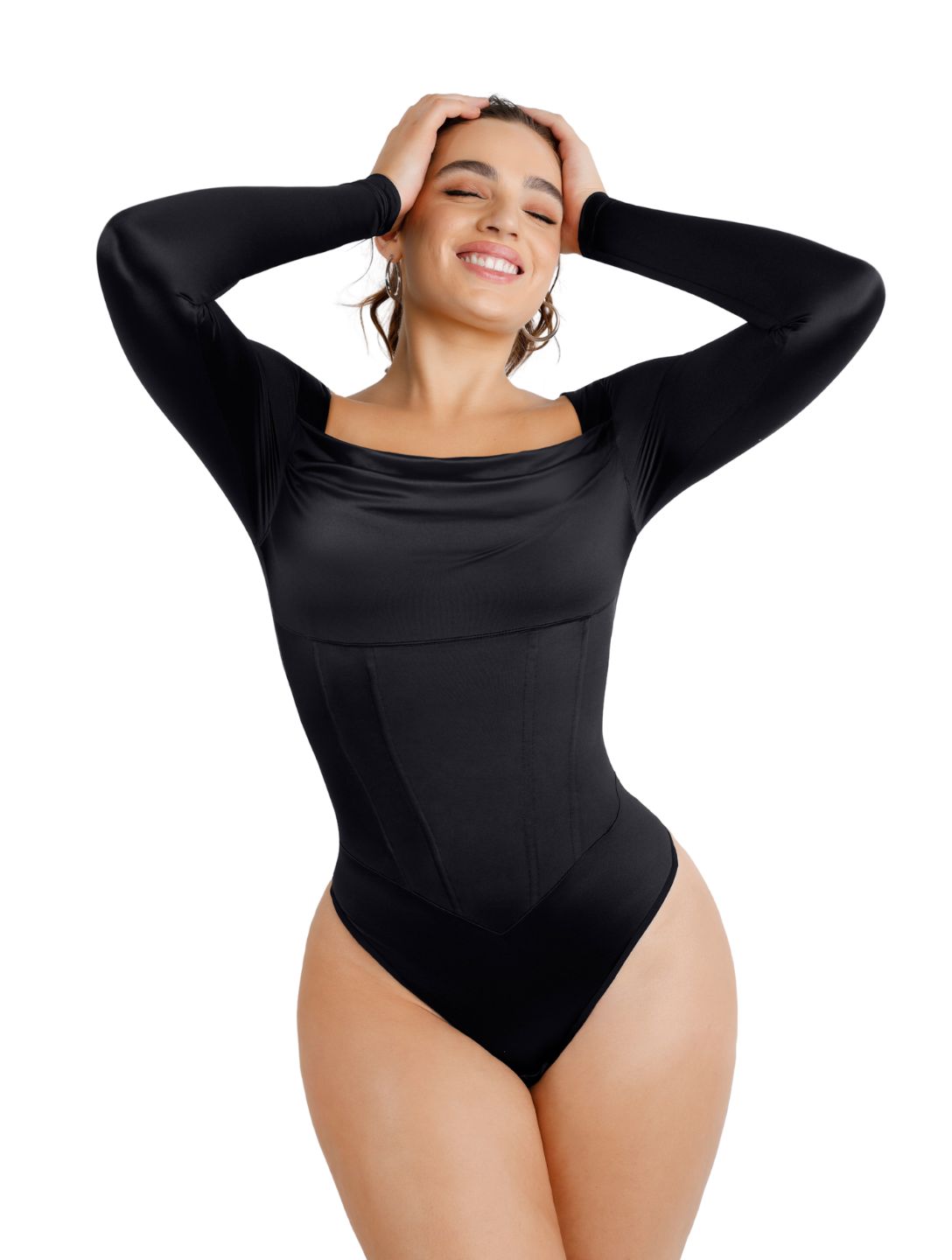 Body en satin à encolure en cascade
