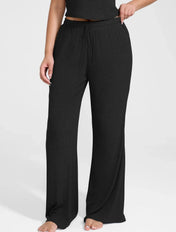 Pantalon de détente à jambes larges et côtes