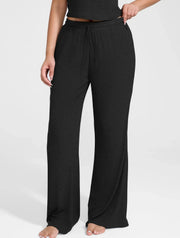 Pantalon de détente à jambes larges et côtes