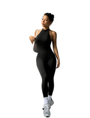 High Neck Sports Jumpsuit