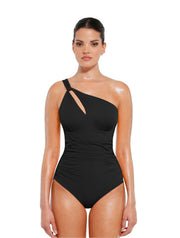 Maillot de bain gainant asymétrique à découpe