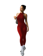 High Neck Sports Jumpsuit