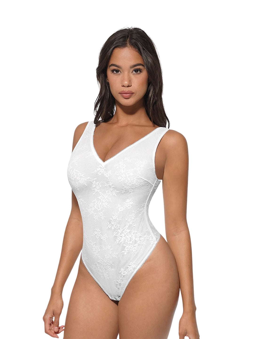 Lace V-neck bodysuit