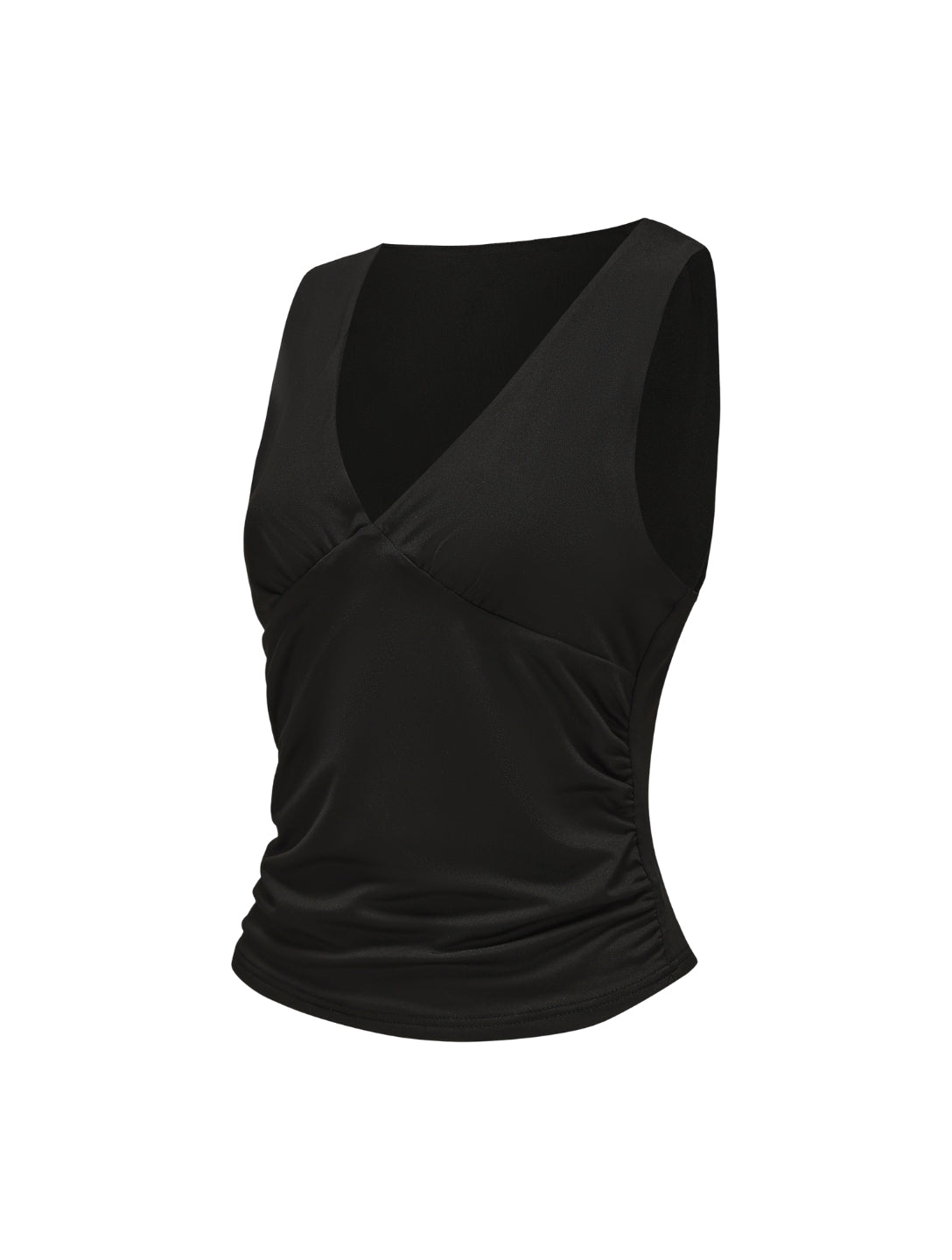 Gathered V-neck top