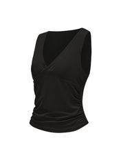 Gathered V-neck top