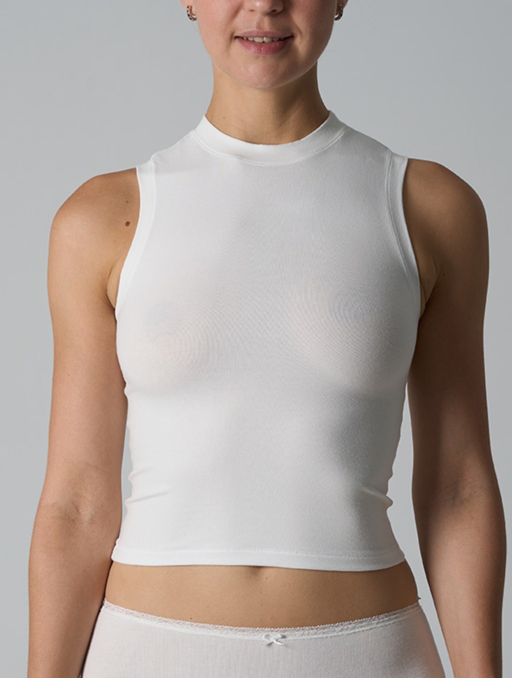 Cotton High Neck Top