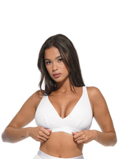 Deep V-Neck Ribbed Bralette