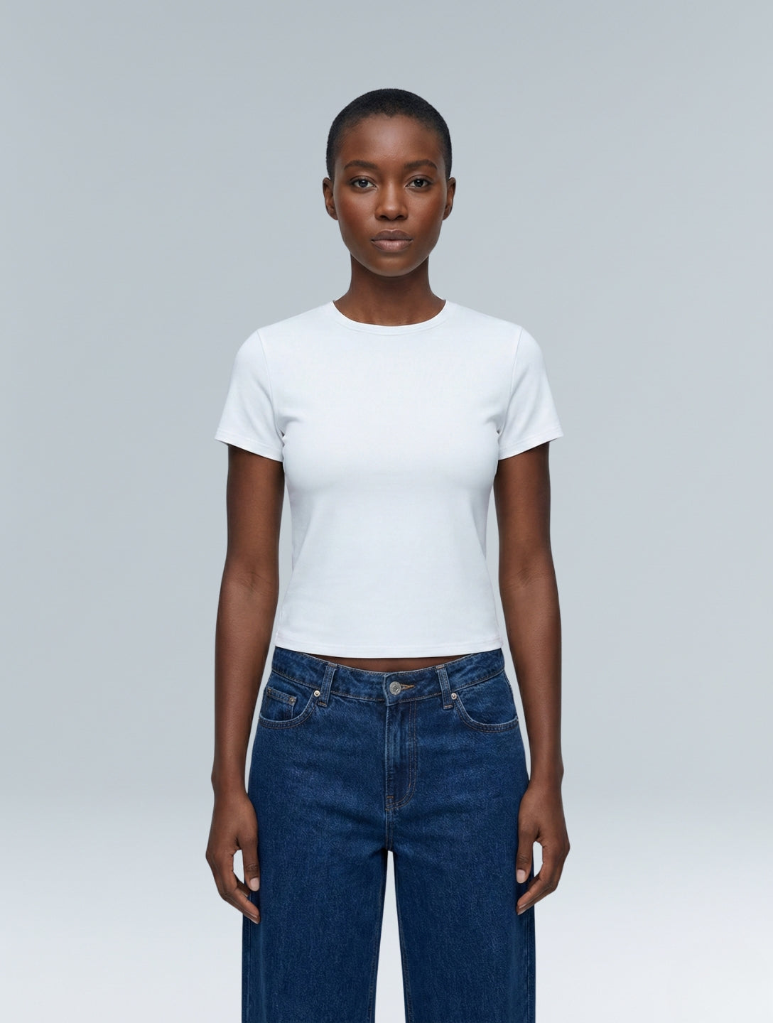 Short Sleeve Crew Neck Top
