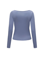Boat Neck Long Sleeve Top