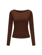 Boat Neck Long Sleeve Top