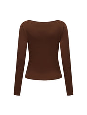 Boat Neck Long Sleeve Top