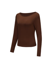 Boat Neck Long Sleeve Top