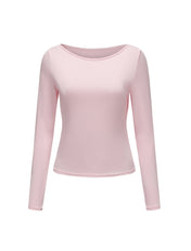 Boat Neck Long Sleeve Top