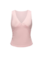 Gathered V-neck top