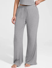 Pantalon de détente à jambes larges et côtes