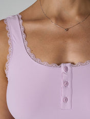 The Smooth Lace Henley Bodysuit