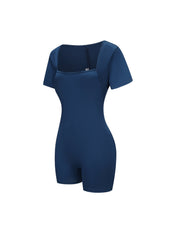 Square Neck Short Sleeve Jumpsuit