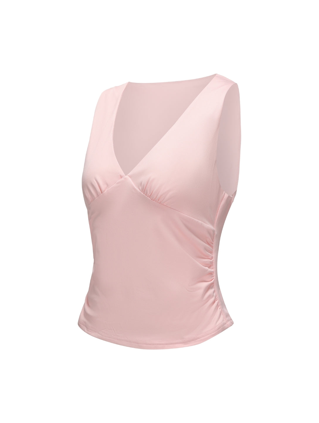 Gathered V-neck top