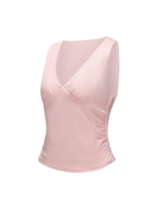 Gathered V-neck top