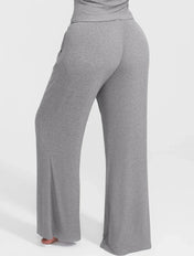 Pantalon de détente à jambes larges et côtes