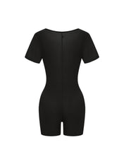 Square Neck Short Sleeve Jumpsuit