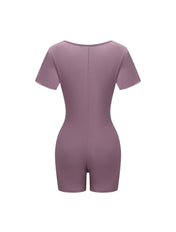 Square Neck Short Sleeve Jumpsuit