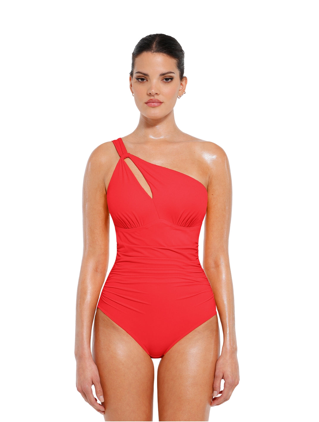 Maillot de bain gainant asymétrique à découpe