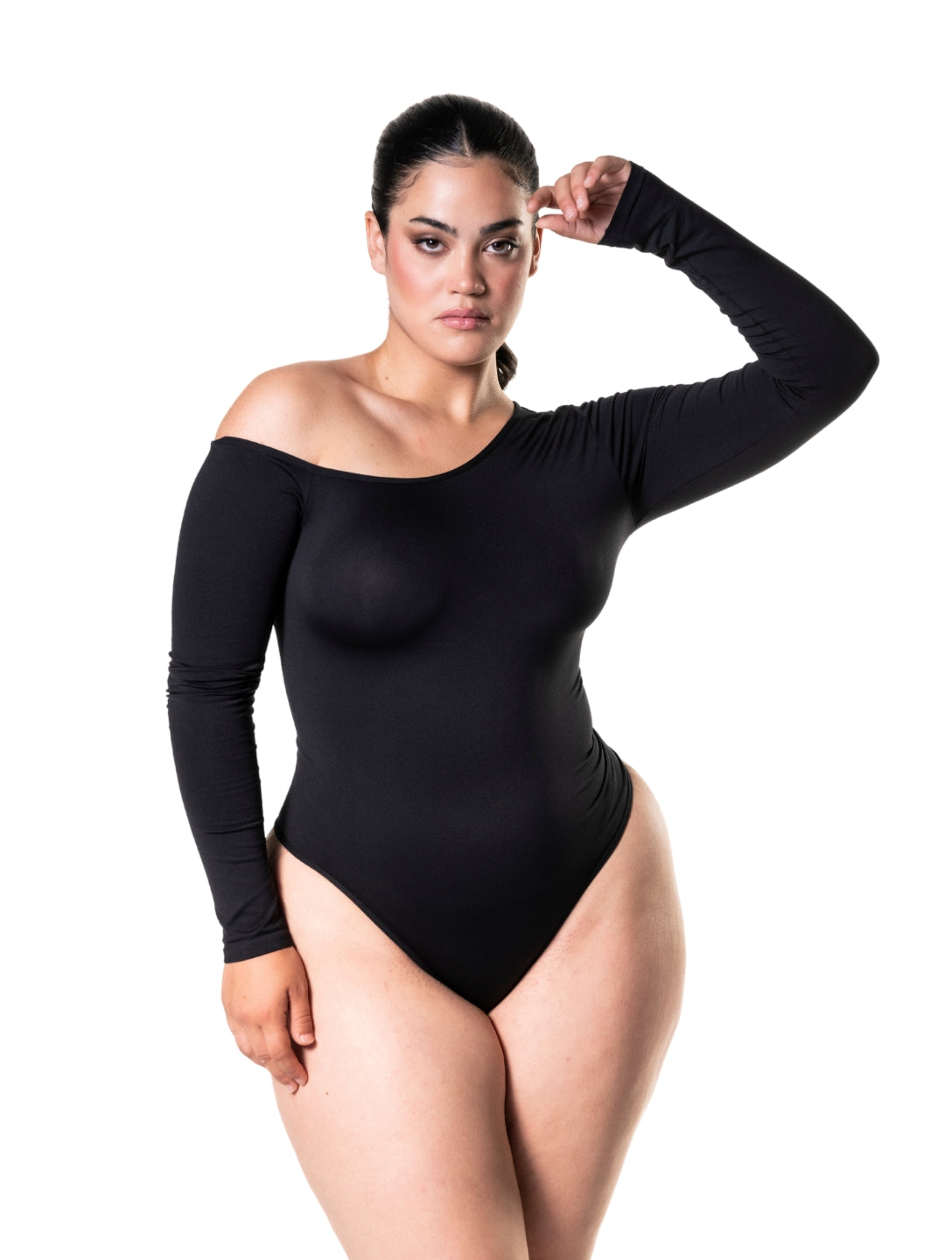 Body string à manche longue asymétrique à une épaule