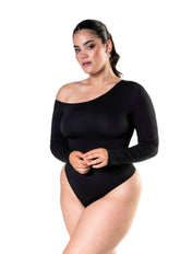Body string à manche longue asymétrique à une épaule