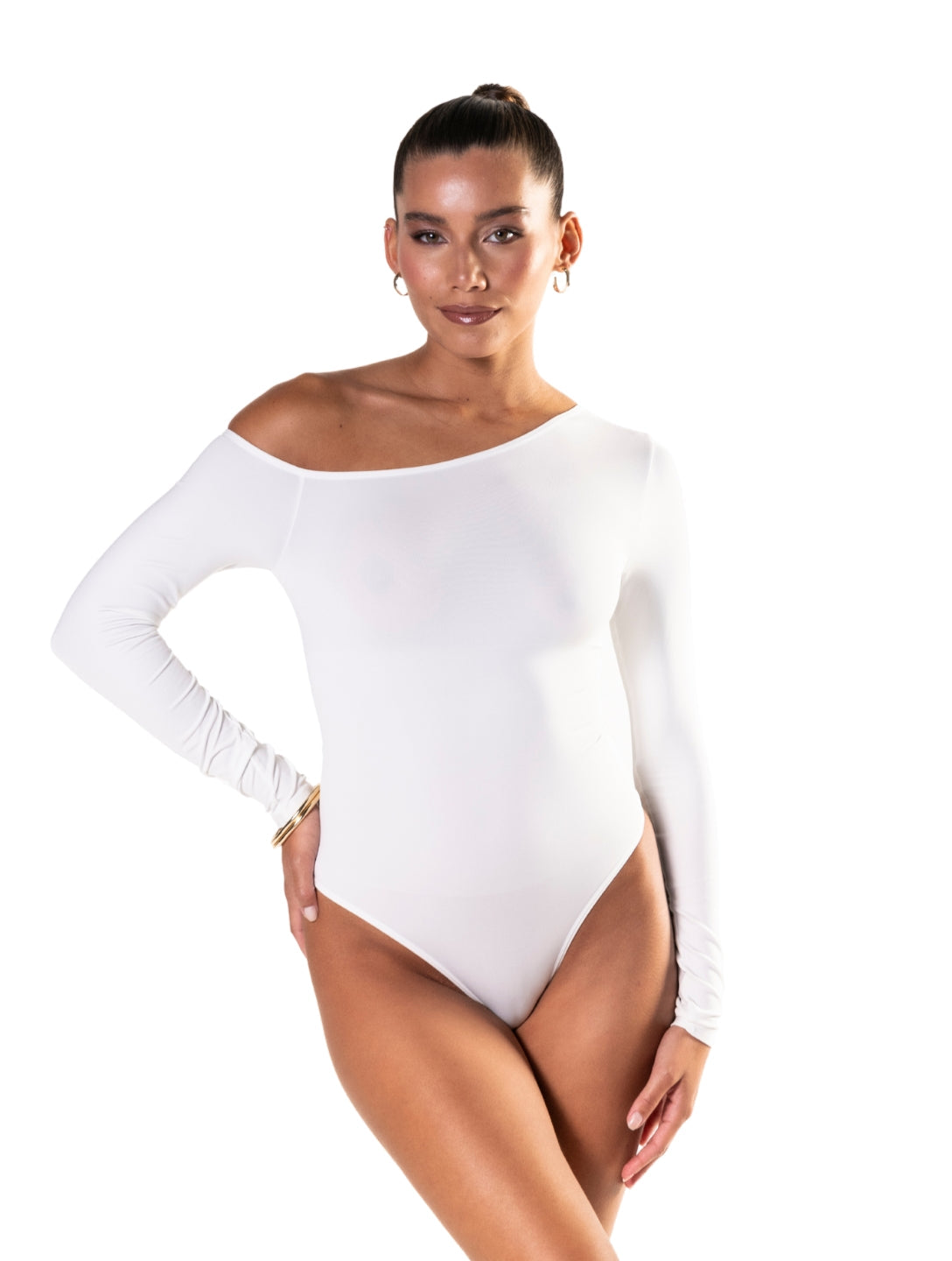 Body string à manche longue asymétrique à une épaule