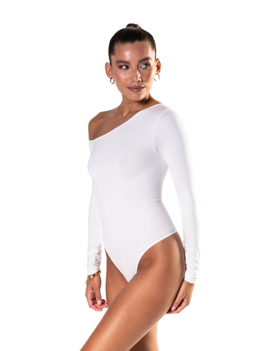 Body string à manche longue asymétrique à une épaule
