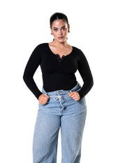 Seamless Long Sleeve Thong Bodysuit