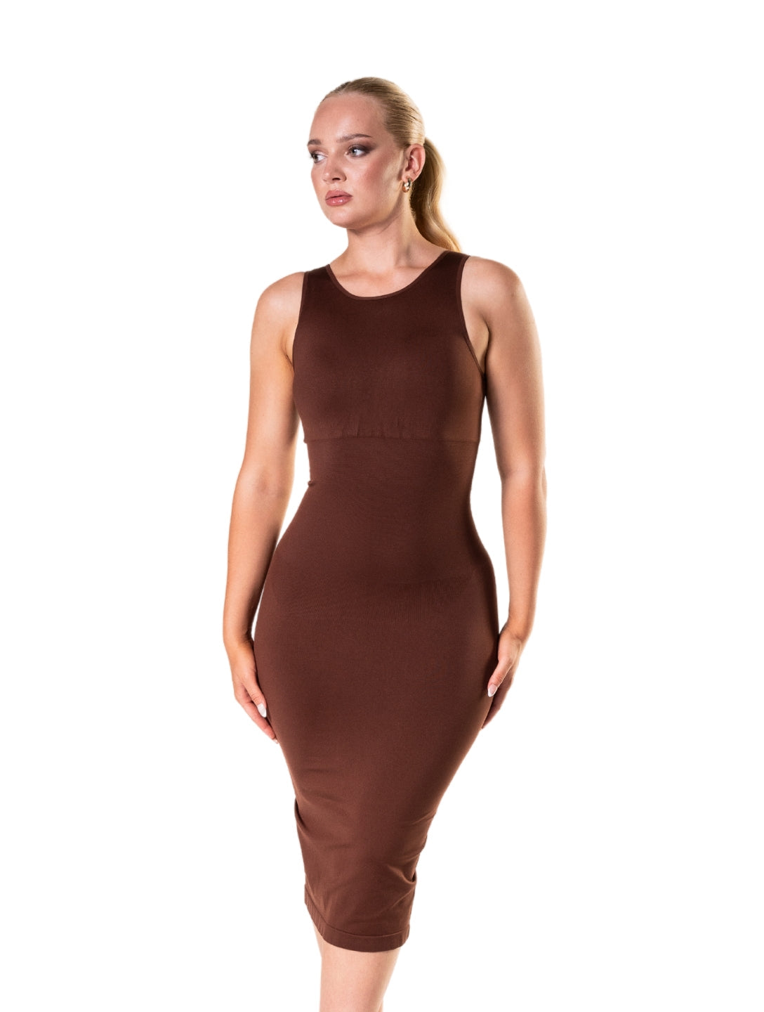 Robe longue gainante sans manches